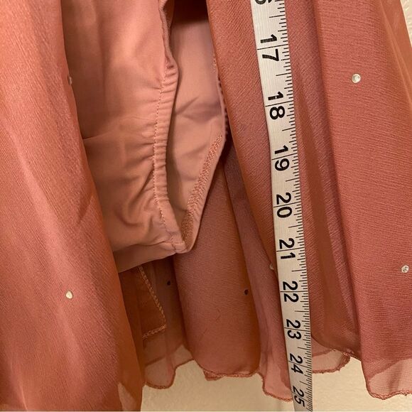 Glamour solo dance costume pink mauve lyrical rhinestone chiffon dress MC child - Picture 7 of 9